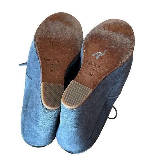 rag & bone Sahara Suede Open Toe Wedge Lace Up Heel Size 37 US 6.5 - Picture 6 of 8